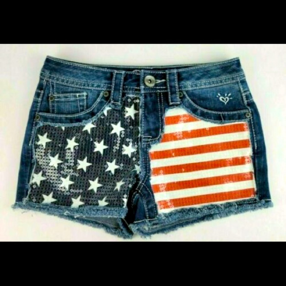 Justice premium jeans flag short